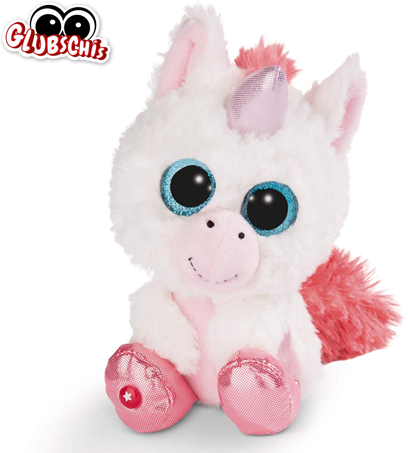 Glubschis Einhorn Milky-Fee in Rosa mit Glitzeraugen, 15 cm