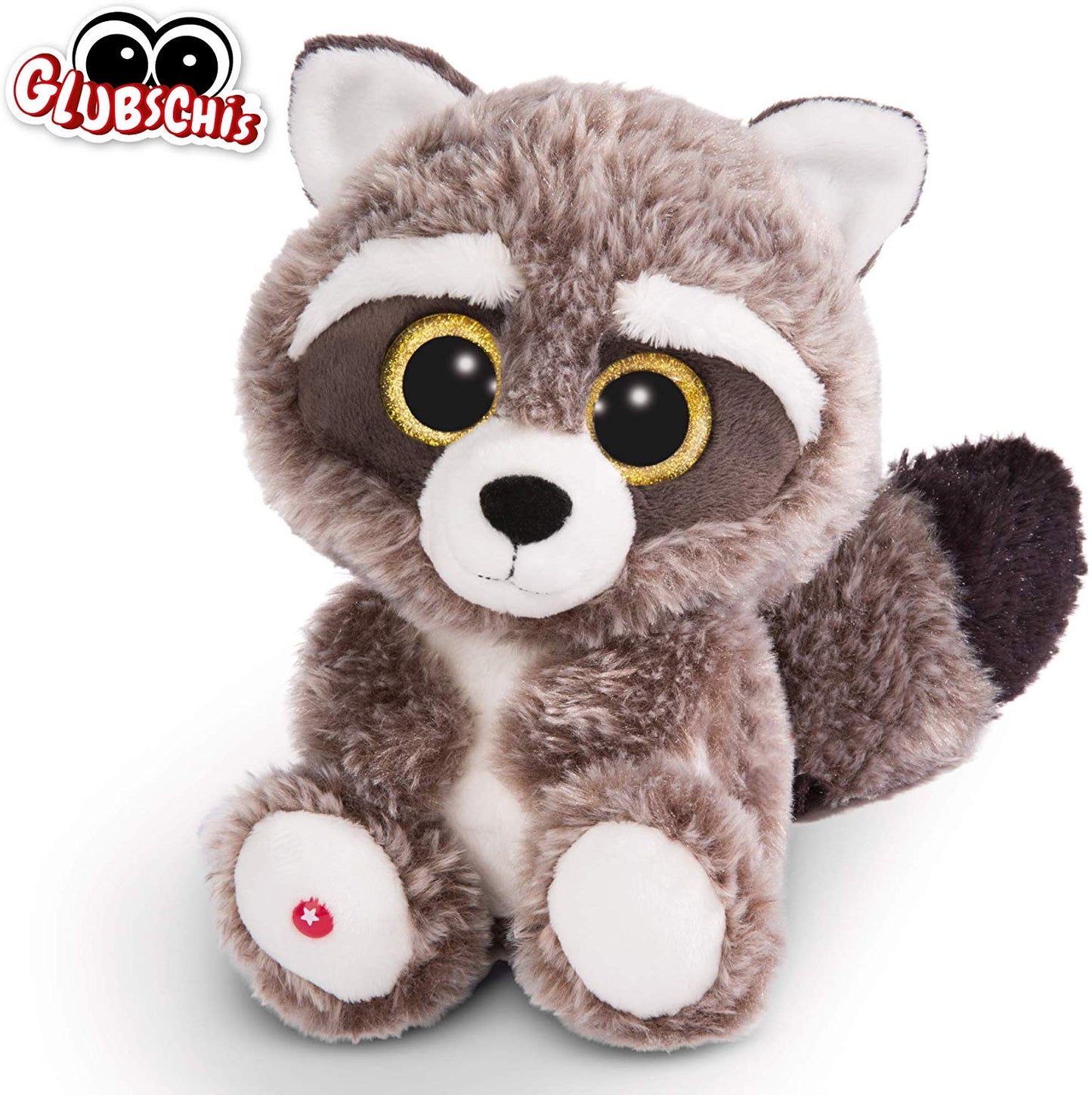Glubschis Waschbär Clooney mit großen Glitzeraugen, 25 cm